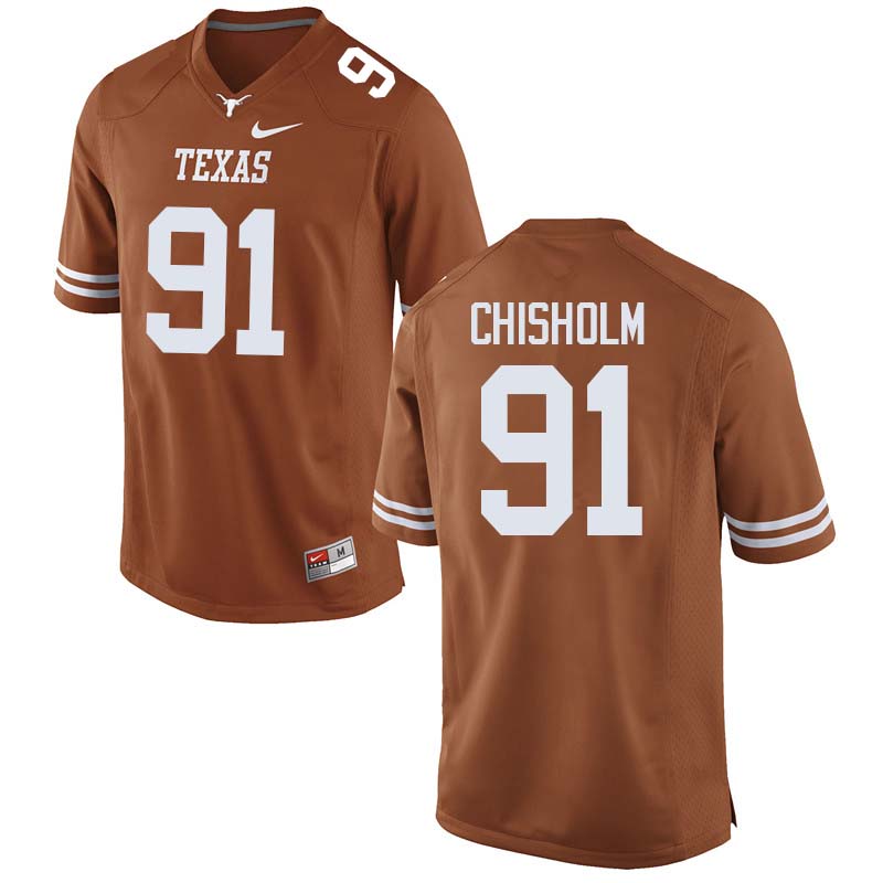 Men #91 Jamari Chisholm Texas Longhorns College Football Jerseys Sale-Orange